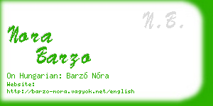 nora barzo business card