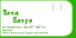 nora barzo business card